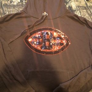 Cleveland Browns Bling Sequin Hoodie Sweatshirt.